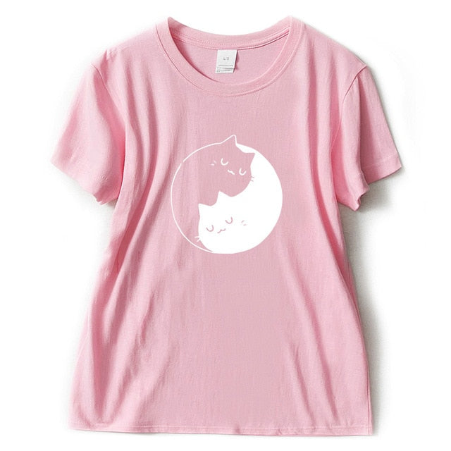 Yin and Yang Cat T-shirt - squishbeans