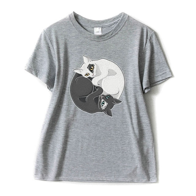 Yin and Yang Cat T-shirt - squishbeans