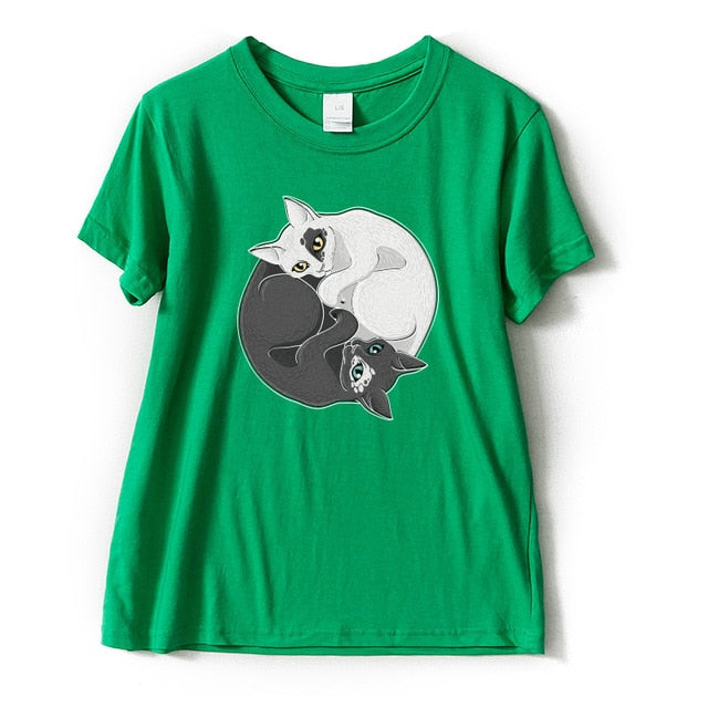 Yin and Yang Cat T-shirt - squishbeans