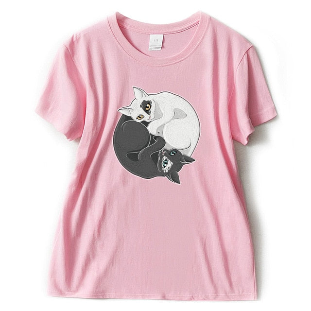 Yin and Yang Cat T-shirt - squishbeans