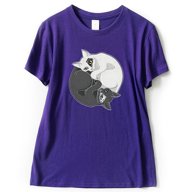 Yin and Yang Cat T-shirt - squishbeans