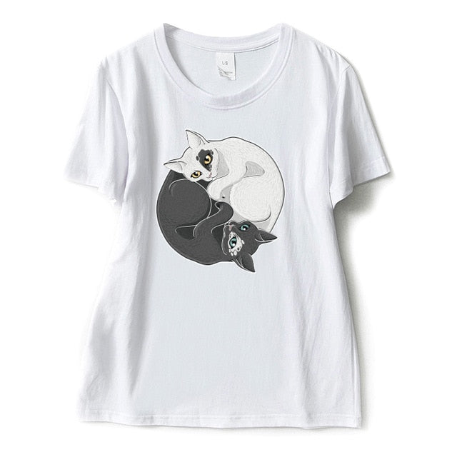 Yin and Yang Cat T-shirt - squishbeans