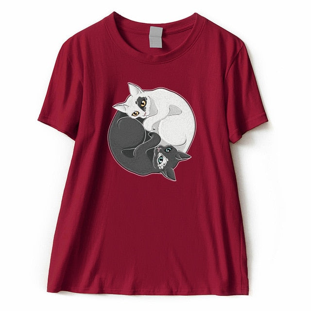 Yin and Yang Cat T-shirt - squishbeans