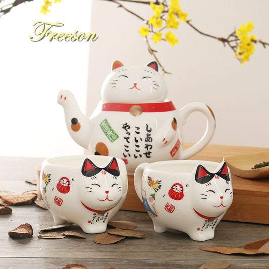 Maneki Neko Ceramic Tea Set - squishbeans