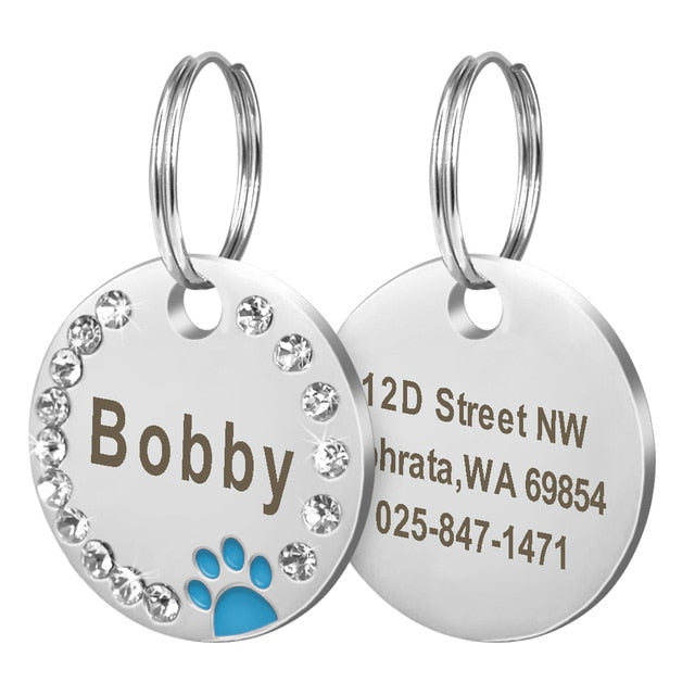 Stainless Steel Paw Tag - Free Engraving - squishbeans