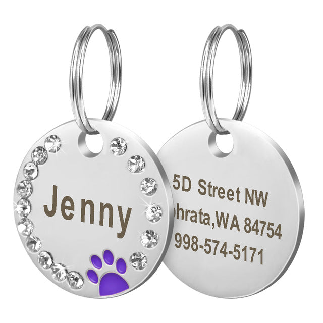 Stainless Steel Paw Tag - Free Engraving - squishbeans