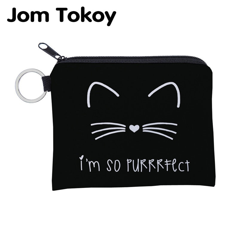 Jom Tokoy Women Black Cats Coin Puse